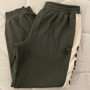 Adidas Army Green Jogger Sweatpants Large